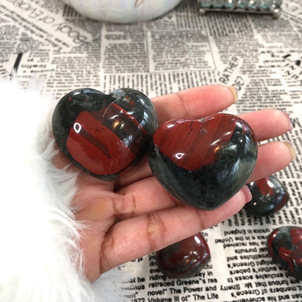 African Bloodstone Heart. You choose. 🕉